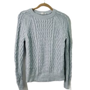 GAP Light Gray Cable Knit Sweater